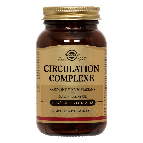SOLGAR CIRCULATION COMPLEXE 60 GELULES VEGETALES