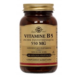 SOLGAR VITAMINE B5 550 MG 100 GELULES VEGETALES