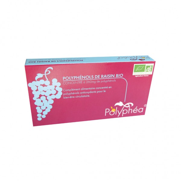 VIT'ALL+ POLYPHEA POLYPHENOLS DE RAISIN BIO 260 MG 10 AMPOULES