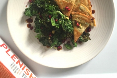 Farinata, Kale + Pomegranate Salade